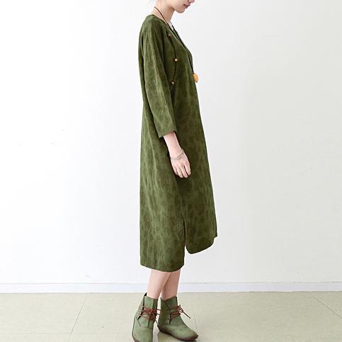 fall grass green cotton dresses plus size linen maxi dress