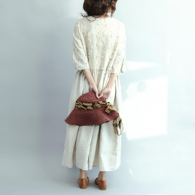 White Linen Dresses Oversize Casual Long Linen Maxi Dress Traveling Dresses