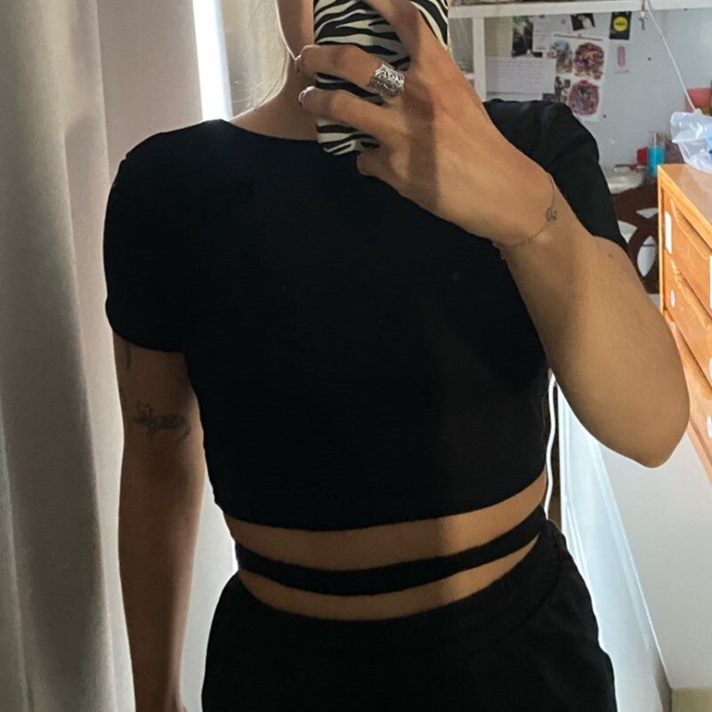 Black White Simple Solid Color TShirts
