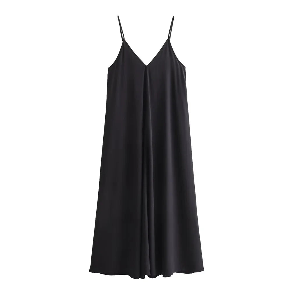 Greta Flowing Midi Dress for Women Effortless Chic Look