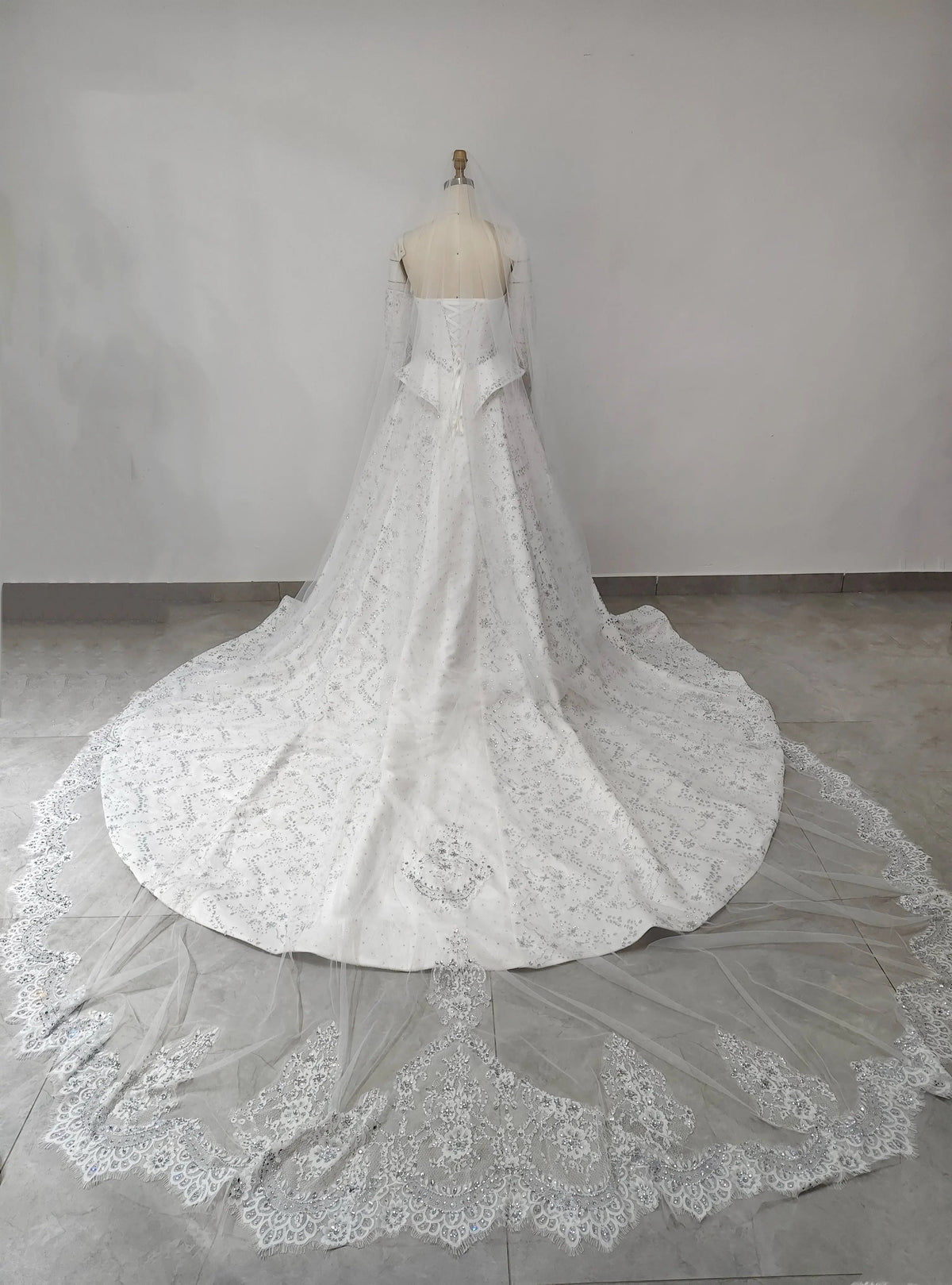 Luxury Off Shoulder Beaded Ball Gown Wedding Dress ZP181