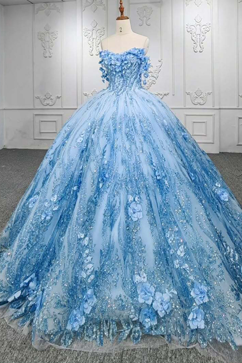 Gorgeous A Line Sweetheart Blue Quinceanera Dress with Appliques Beading