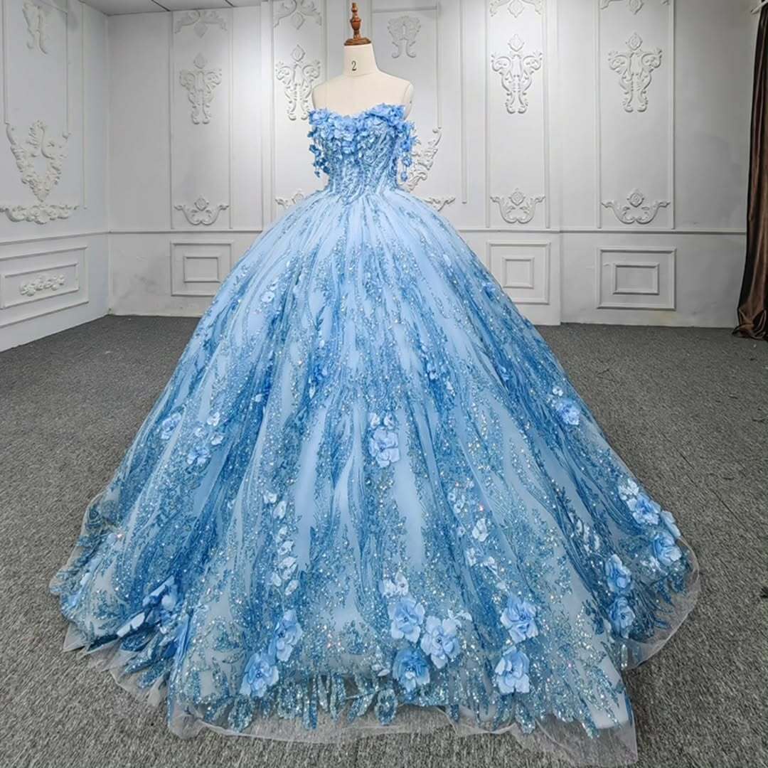 Gorgeous A Line Sweetheart Blue Quinceanera Dress with Appliques Beading