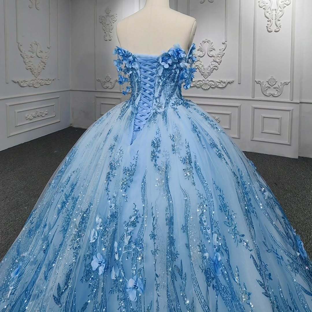 Gorgeous A Line Sweetheart Blue Quinceanera Dress with Appliques Beading