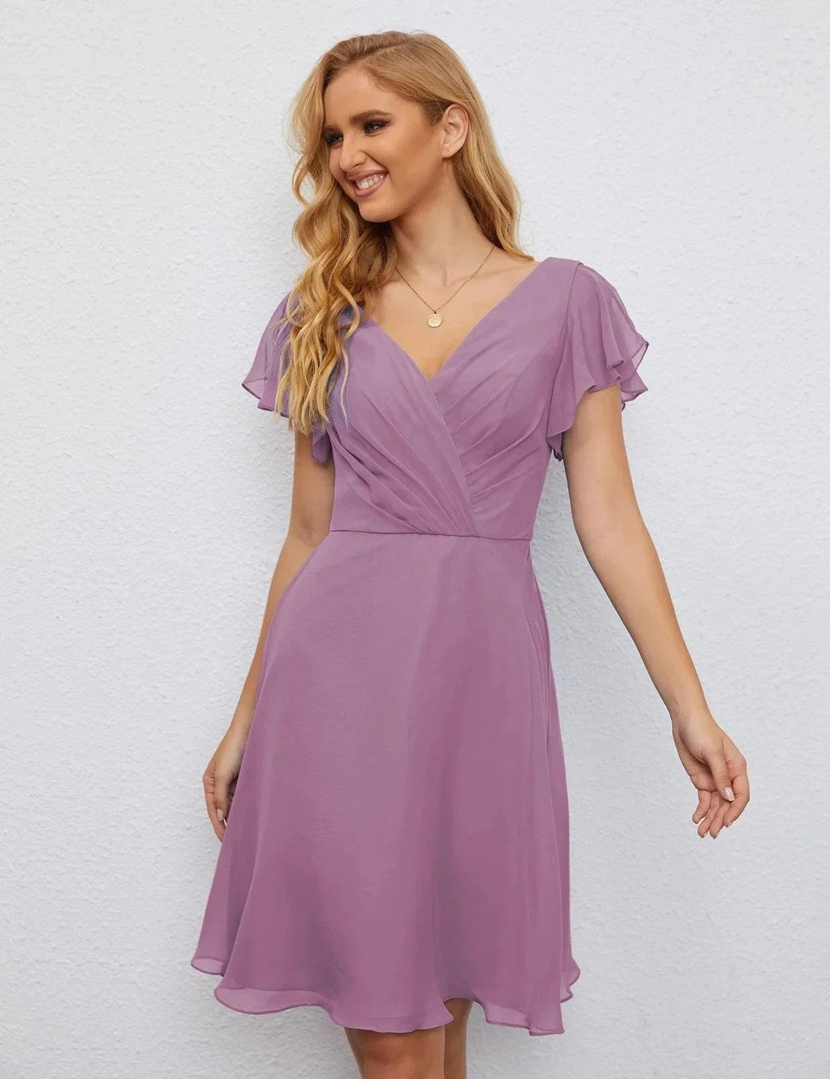 ZapDress U Back Homecoming Dress Formal Prom Dress Knee Length Short Sleeves Cocktail Party Dress 28077 (ZD16953)