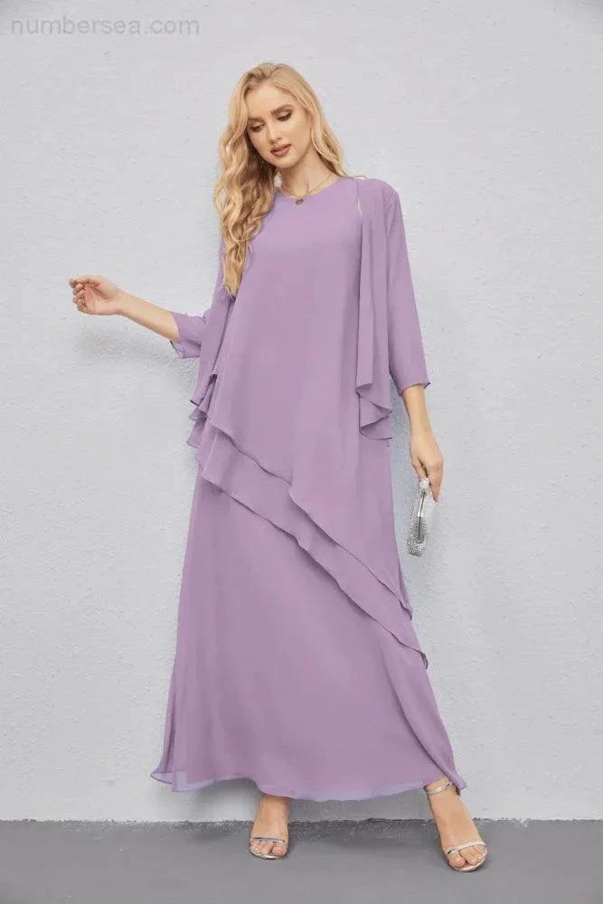 Mother of Bride Dresses with Open Front Lightweight Cardigan Formal Prom Gown  28081 (ZD16990)