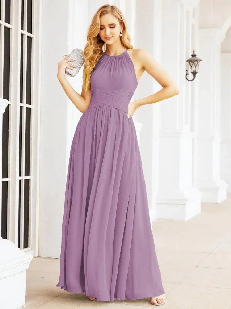 Numbersea Sleeveless Bridesmaid Dresses Long Prom Gown Zipper with Keyhole Back 28056 by numbersea
