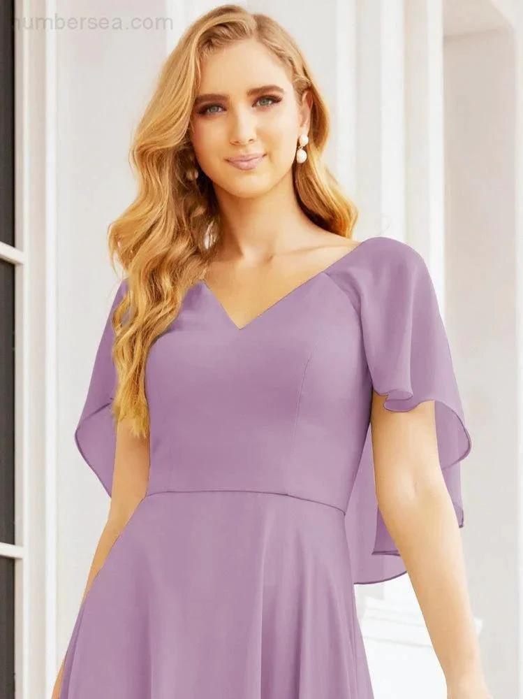 ZapDress Bridesmaid Dresses for Wedding Formal Evening Party Prom Gown with Cape 28050 (ZD17057)