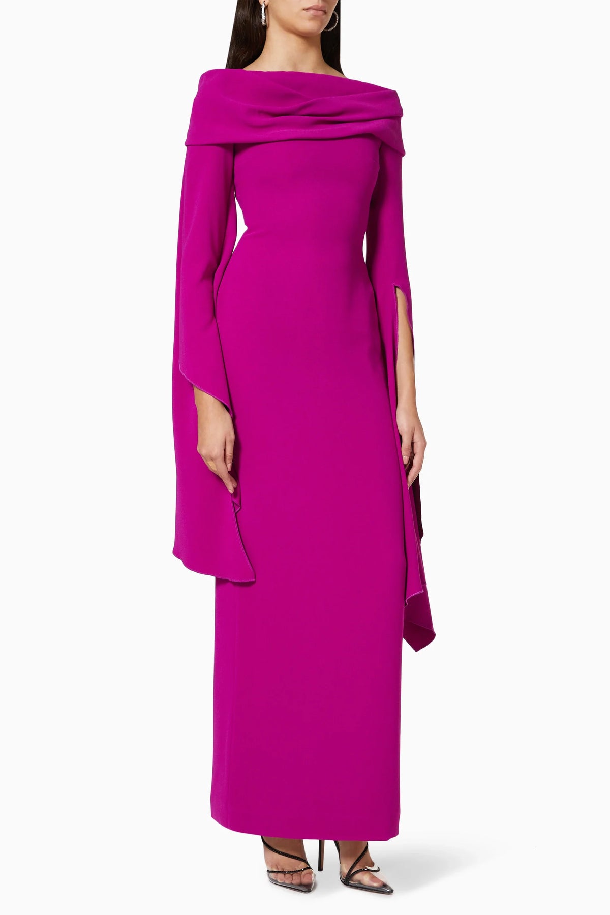 Long Sleeve Off the Shoulder Ankle-Length Pleated Sheath Mother of Bride Dresses