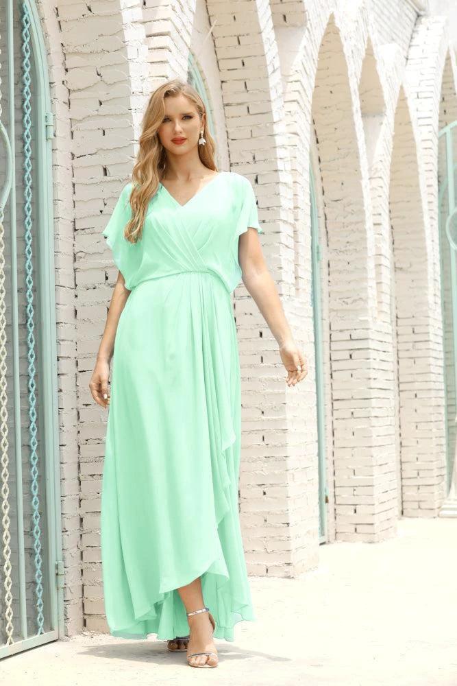 Numbersea Mother of The Bride Dresses Plus Size V-Neck Floor Length Formal Prom Dress for Wedding Guest 28020 by numbersea