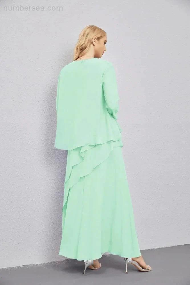 Mother of Bride Dresses with Open Front Lightweight Cardigan Formal Prom Gown  28081 (ZD16990)