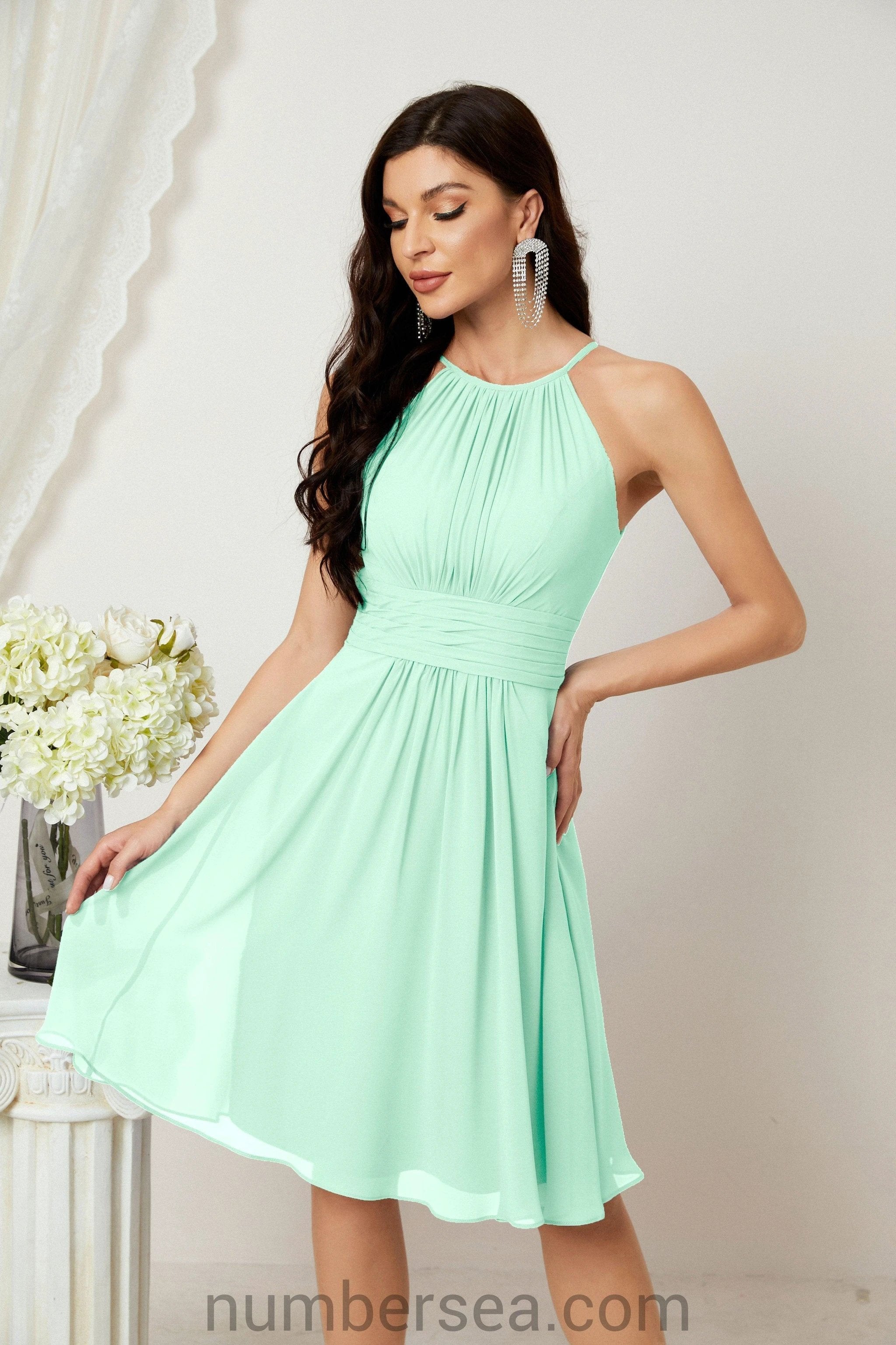 Halter Homecoming Dresses Formal Evening Party Cocktail Dress 28011 Clearance sale (ZD16954)