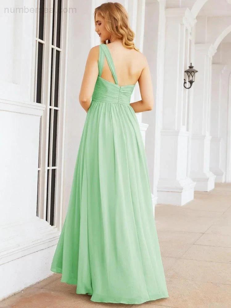 ZapDress One Shoulder Bridesmaid Dresses Long Maxi Formal Evening Party Prom Gowns 28061 (ZD17044)