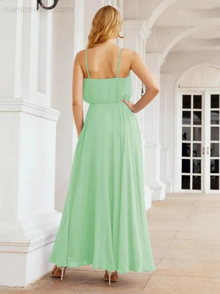 ZapDress  Halter Long Bridesmaid Dresses Formal A line Juniors Dress 28029 (ZD17029)
