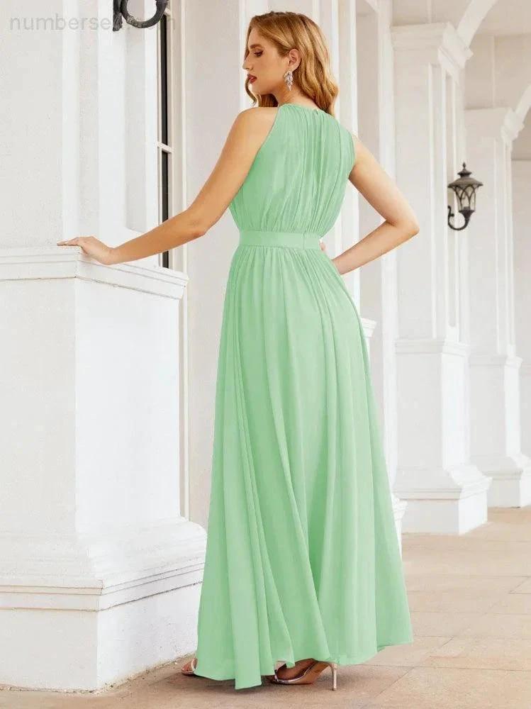 ZapDress Halter Bridesmaid Dress Empire Waist Formal Evening Prom Gown for Mother of The Bride 28030 (ZD17026)