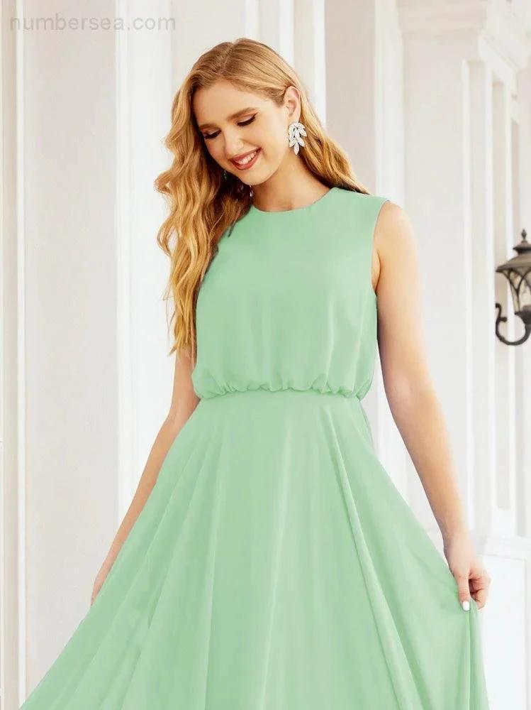 ZapDress Sleeveless Long Bridesmaid Dress A line Formal Evening Prom Gown 28025 (ZD17053)