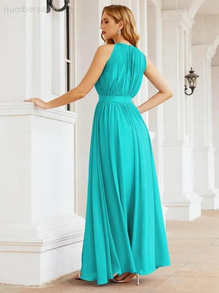 ZapDress Halter Bridesmaid Dress Empire Waist Formal Evening Prom Gown for Mother of The Bride 28030 (ZD17026)