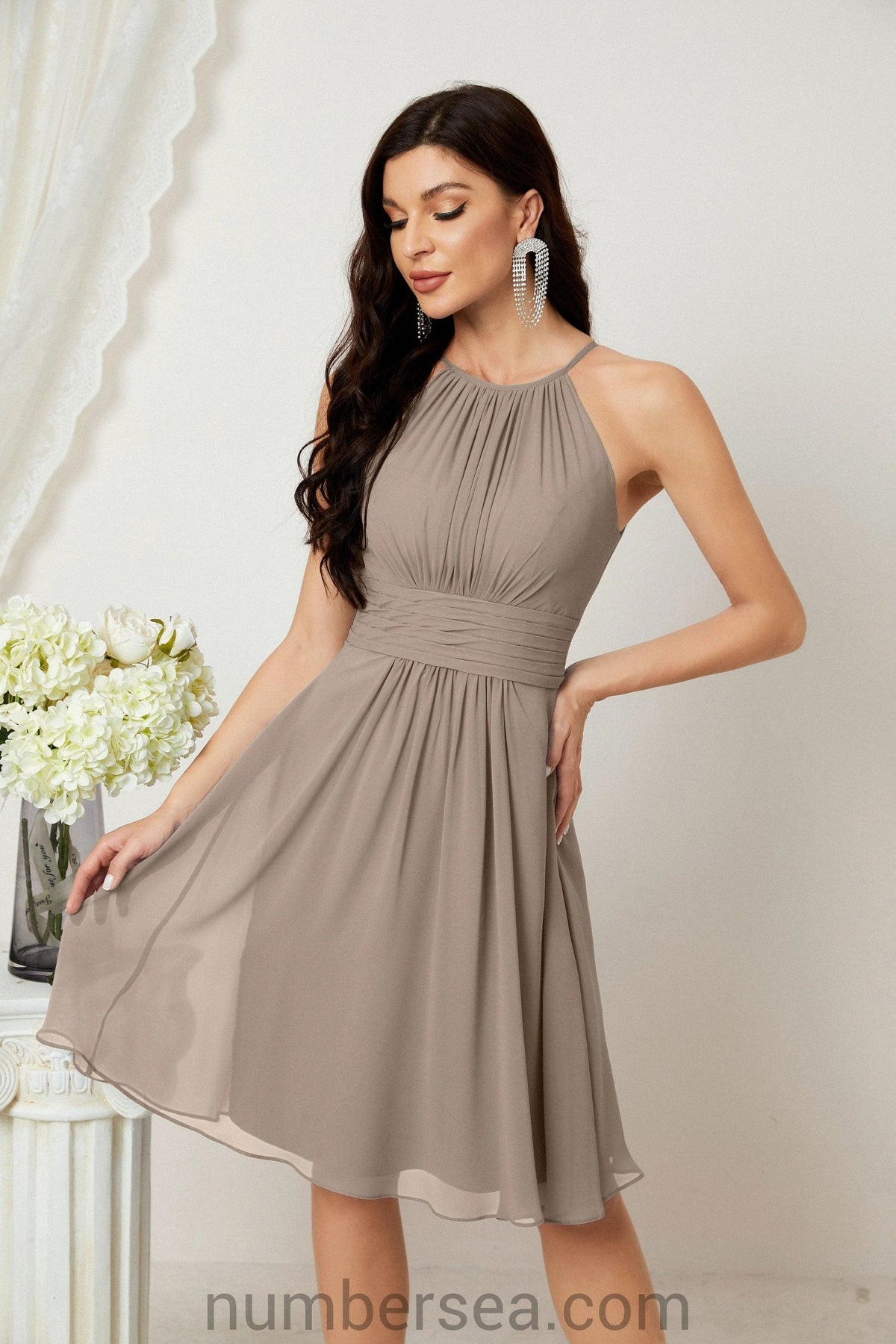Halter Homecoming Dresses Formal Evening Party Cocktail Dress 28011 Clearance sale (ZD16954)