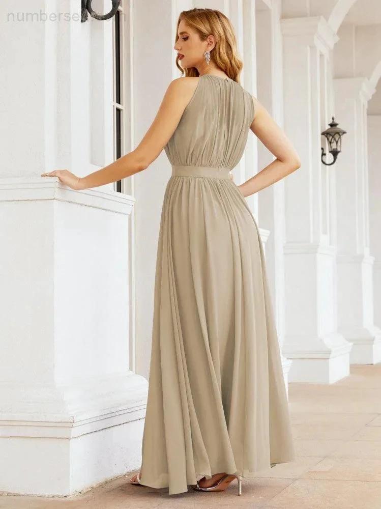 ZapDress Halter Bridesmaid Dress Empire Waist Formal Evening Prom Gown for Mother of The Bride 28030 (ZD17026)