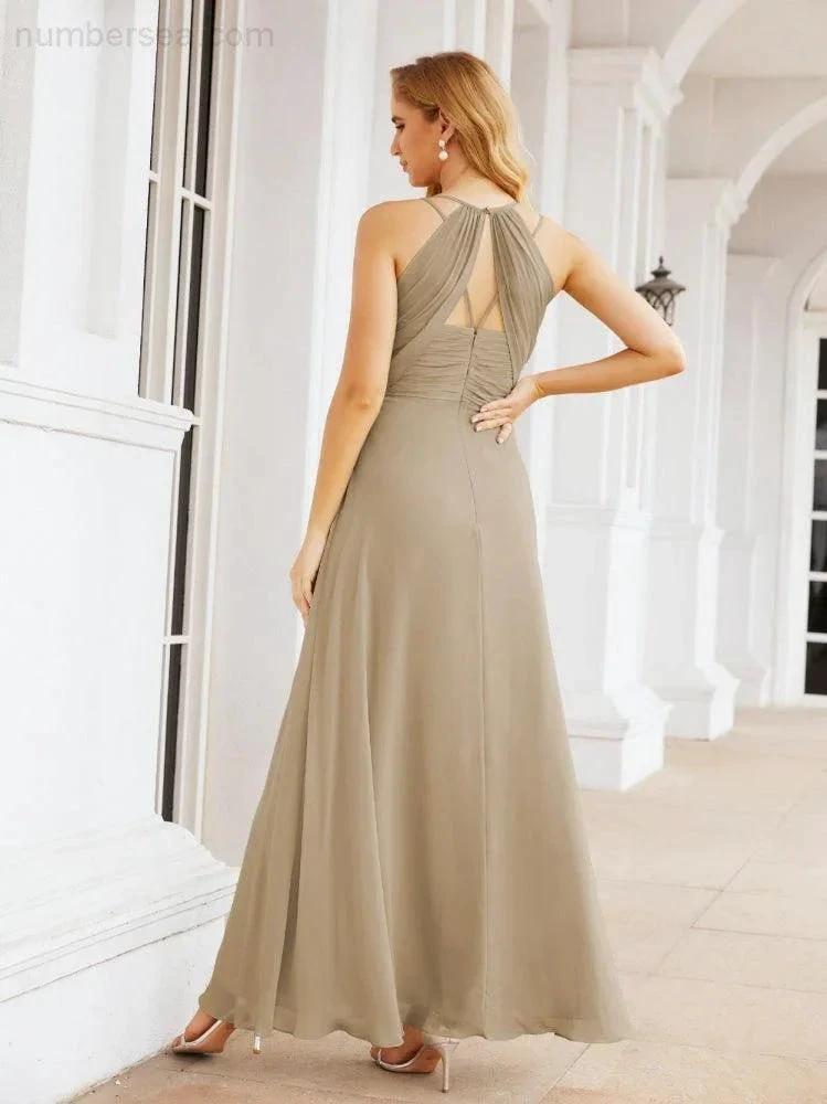 ZapDress Double Spaghetti Straps Bridesmaid Dresses for Women Long Formal Party Dress Side Split 28051 (ZD17036)
