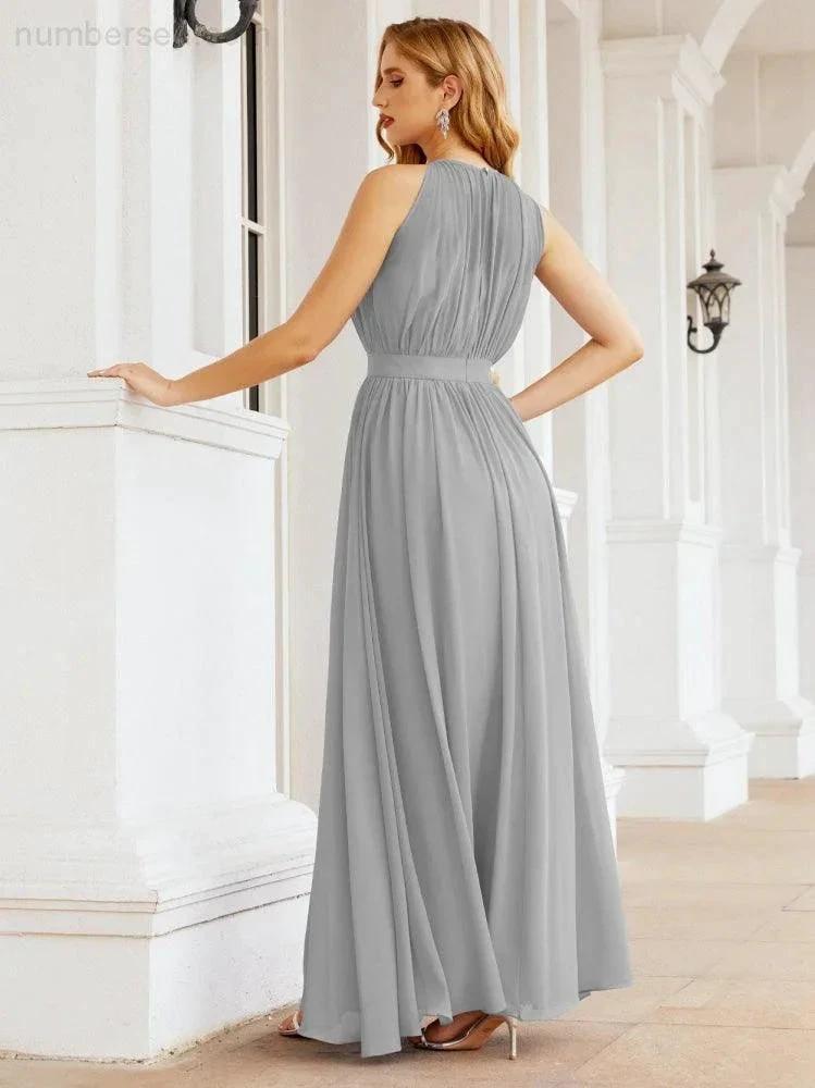 ZapDress Halter Bridesmaid Dress Empire Waist Formal Evening Prom Gown for Mother of The Bride 28030 (ZD17026)