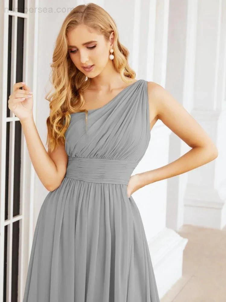 ZapDress One Shoulder Bridesmaid Dresses Long Maxi Formal Evening Party Prom Gowns 28061 (ZD17044)