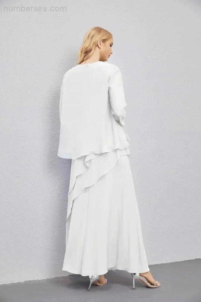 Mother of Bride Dresses with Open Front Lightweight Cardigan Formal Prom Gown  28081 (ZD16990)