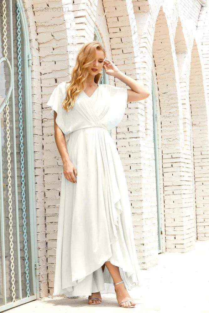 Zapdress Mother of The Bride Dresses Plus Size V-Neck Floor Length Formal Prom Dress for Wedding Guest 28020 (ZD17058)