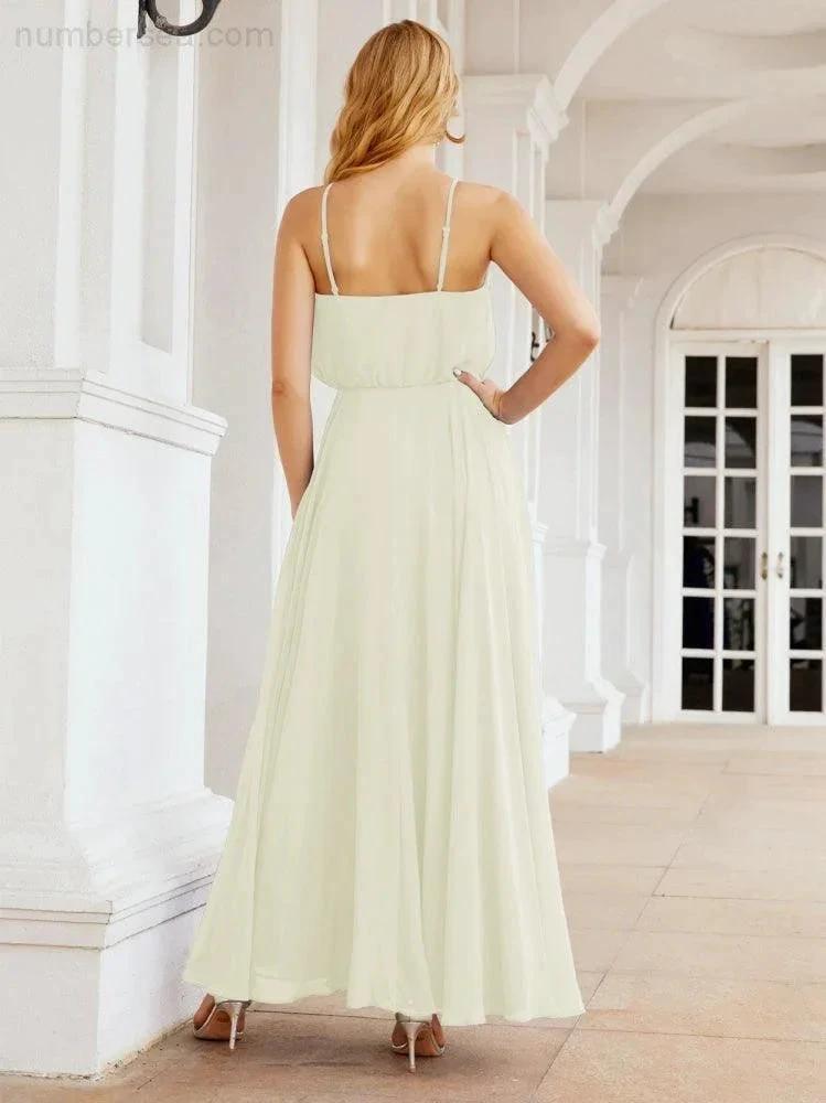 ZapDress  Halter Long Bridesmaid Dresses Formal A line Juniors Dress 28029 (ZD17029)