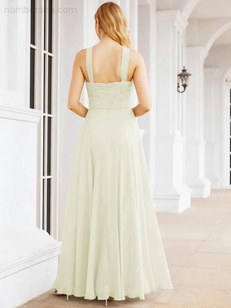ZapDress Crisscross Halter Bridesmaid Dresses for Party Wedding Evening Prom Maxi Ball Gowns 28053 (ZD17037)