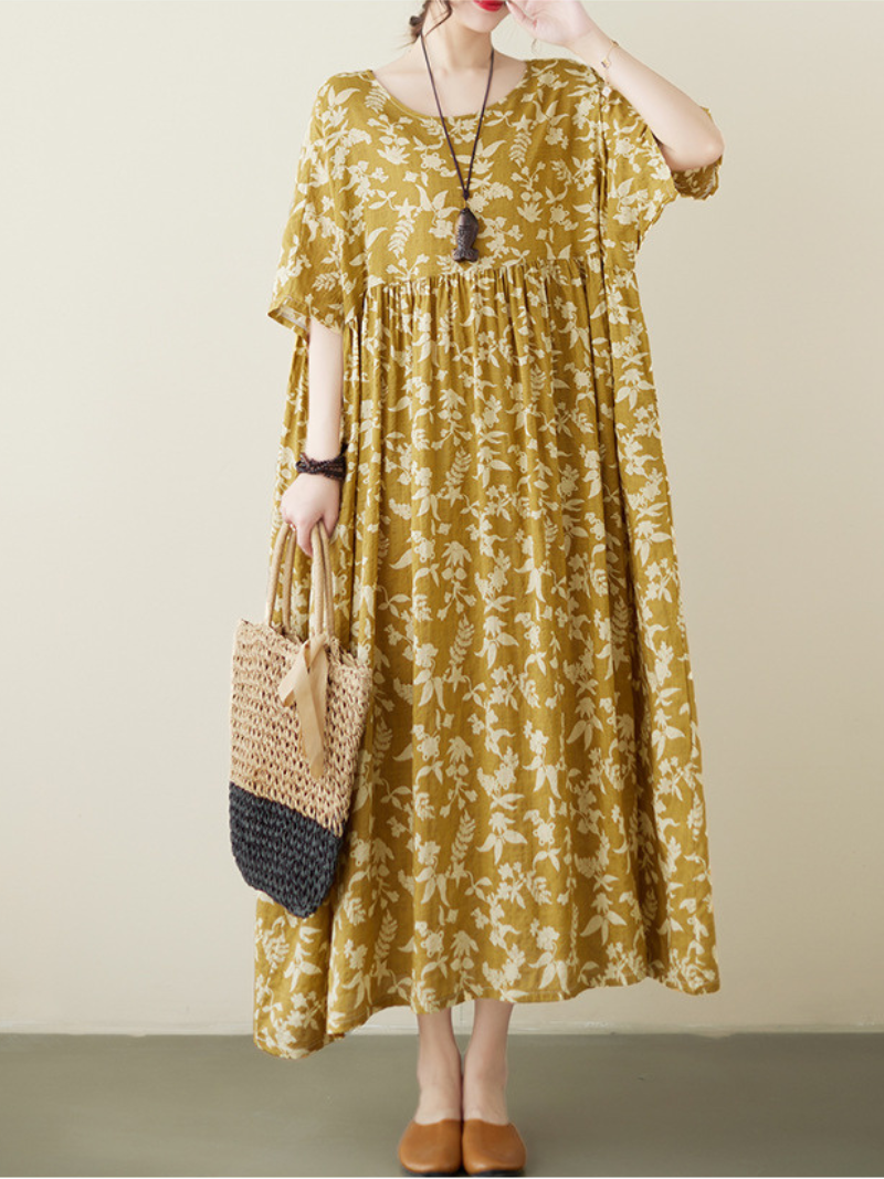 The Lost Heart Cotton Round Neck Smock Dress