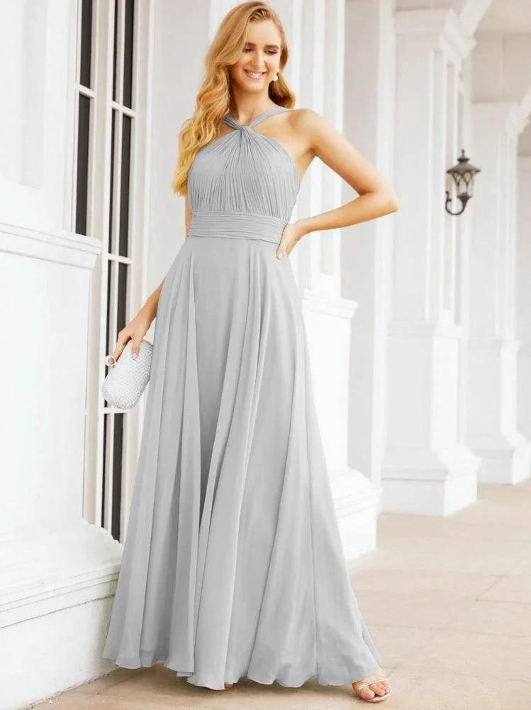 Numbersea Crisscross Halter Bridesmaid Dresses for Party Wedding Evening Prom Maxi Ball Gowns 28053 by numbersea