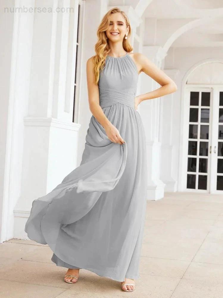 ZapDress Sleeveless Bridesmaid Dresses Long Prom Gown Zipper with Keyhole Back 28056 (ZD17040)