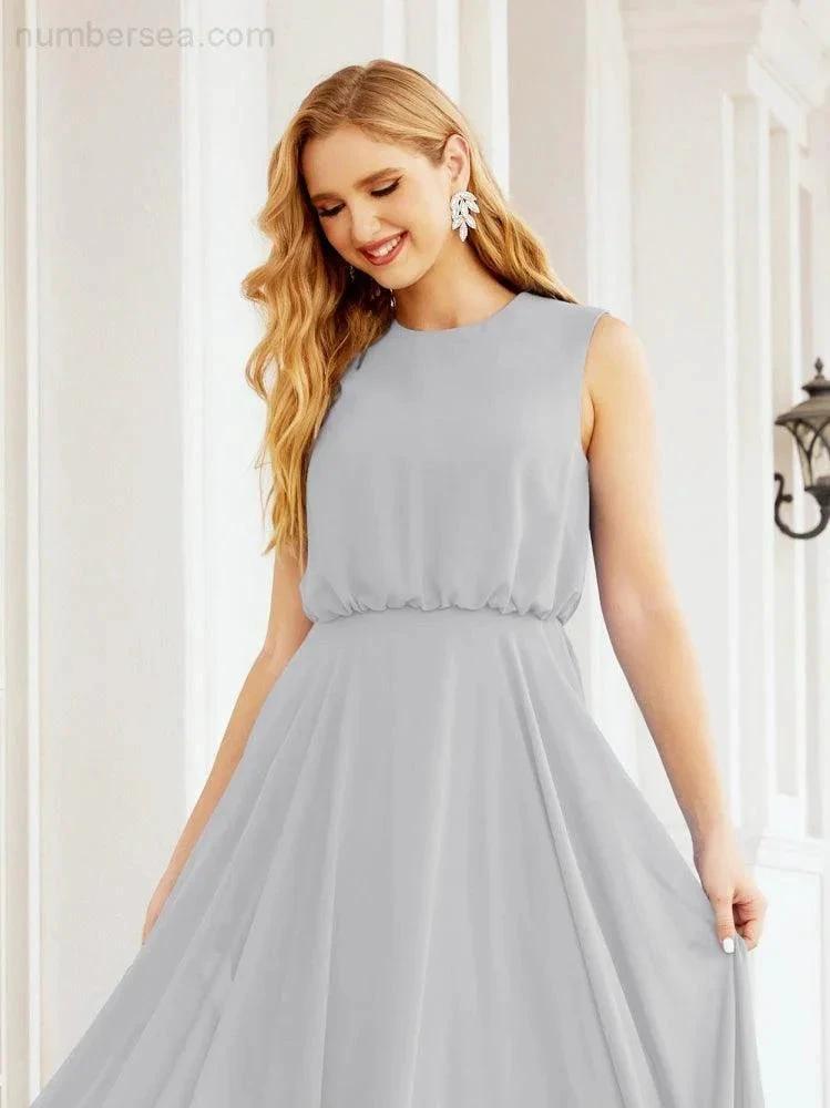 ZapDress Sleeveless Long Bridesmaid Dress A line Formal Evening Prom Gown 28025 (ZD17053)