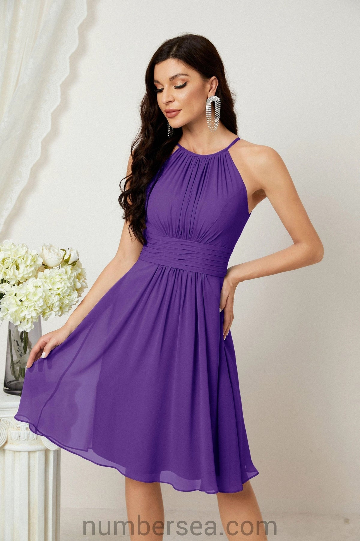 Halter Homecoming Dresses Formal Evening Party Cocktail Dress 28011 Clearance sale (ZD16954)