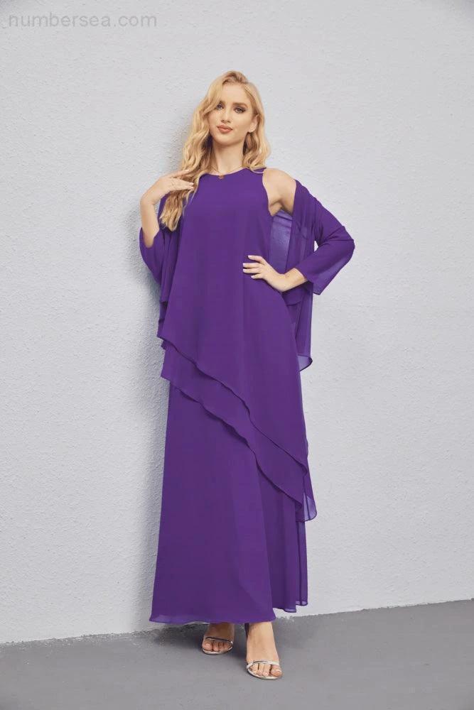 Mother of Bride Dresses with Open Front Lightweight Cardigan Formal Prom Gown  28081 (ZD16990)