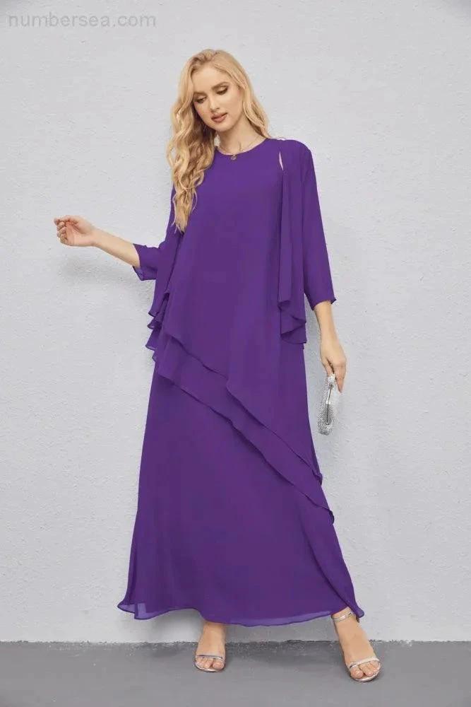 Mother of Bride Dresses with Open Front Lightweight Cardigan Formal Prom Gown  28081 (ZD16990)