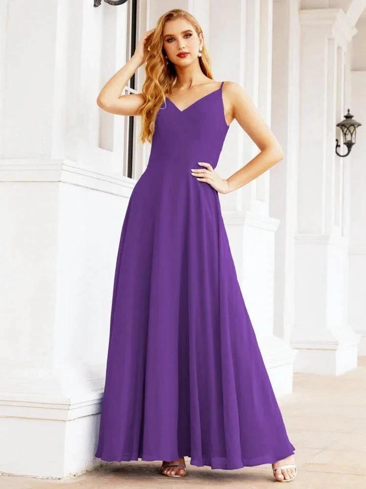 Numbersea Spaghetti Strap Bridesmaid Dresses V Neck Butterfly Back Fromal Evening Party Prom Gown 28036 by numbersea