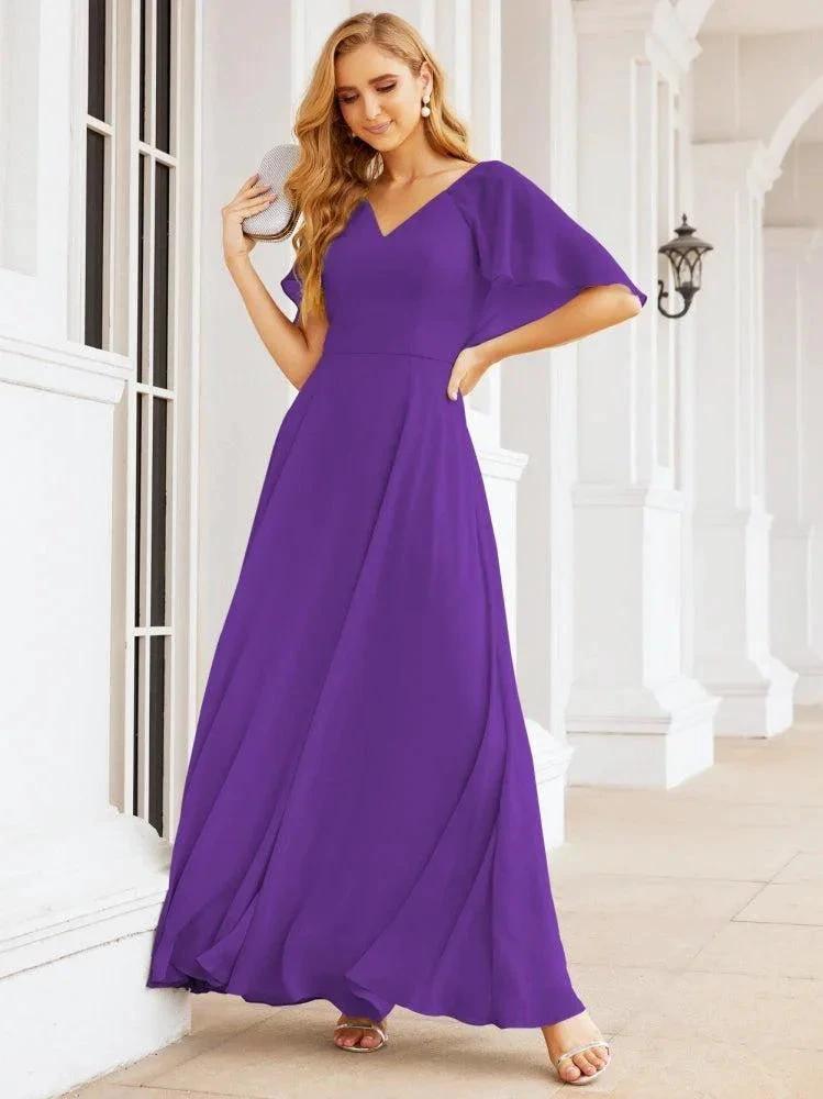 Numbersea Bridesmaid Dresses for Wedding Formal Evening Party Prom Gown with Cape 28050 by numbersea