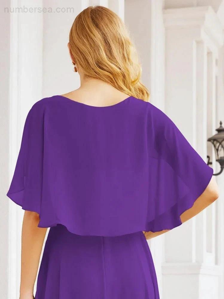 ZapDress Bridesmaid Dresses for Wedding Formal Evening Party Prom Gown with Cape 28050 (ZD17057)