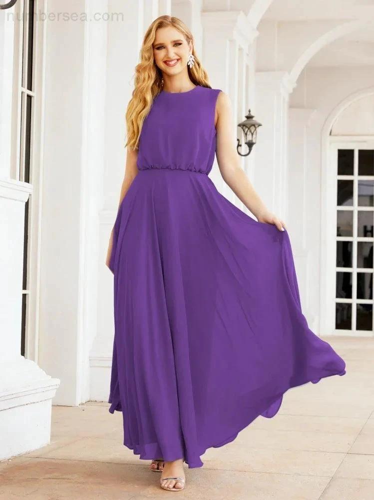ZapDress Sleeveless Long Bridesmaid Dress A line Formal Evening Prom Gown 28025 (ZD17053)
