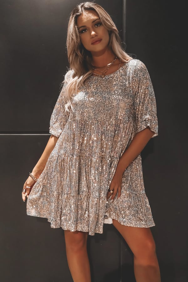 Valentina Chic Loose Sequin Dress Silhouette Collection