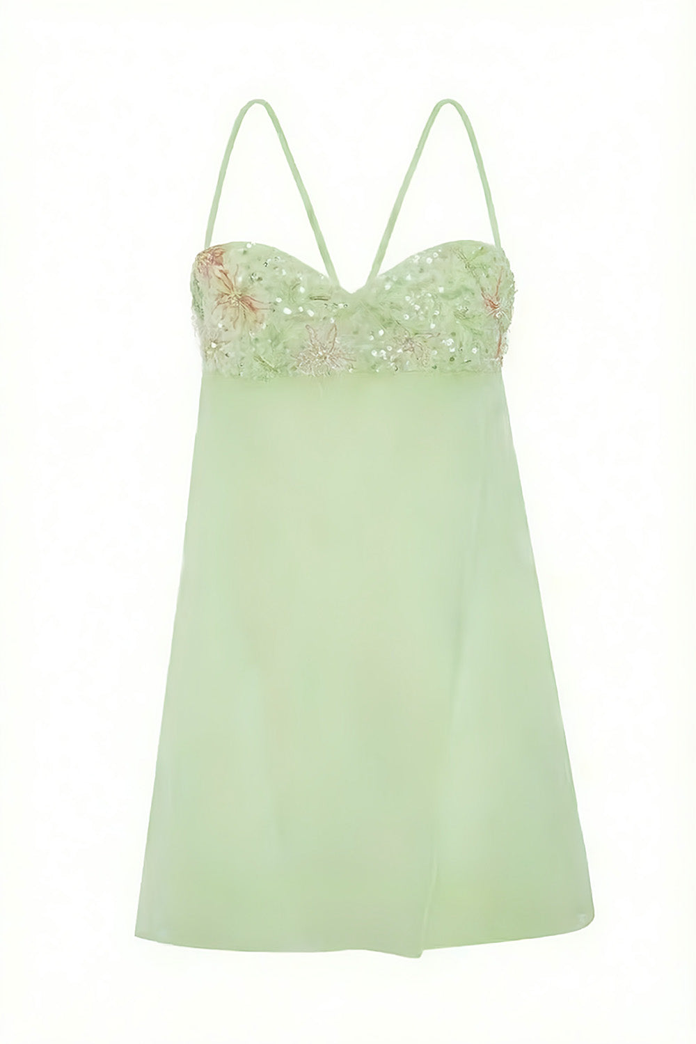 Cute A Line Spaghetti Straps Light Yellow Short Homecoming Dress with Embroidery