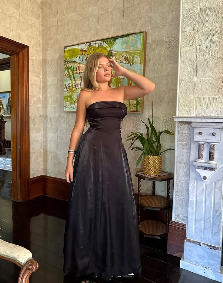 Unique Black Strapless A Line Prom Dress Formal Evening Dress - VelvetHem