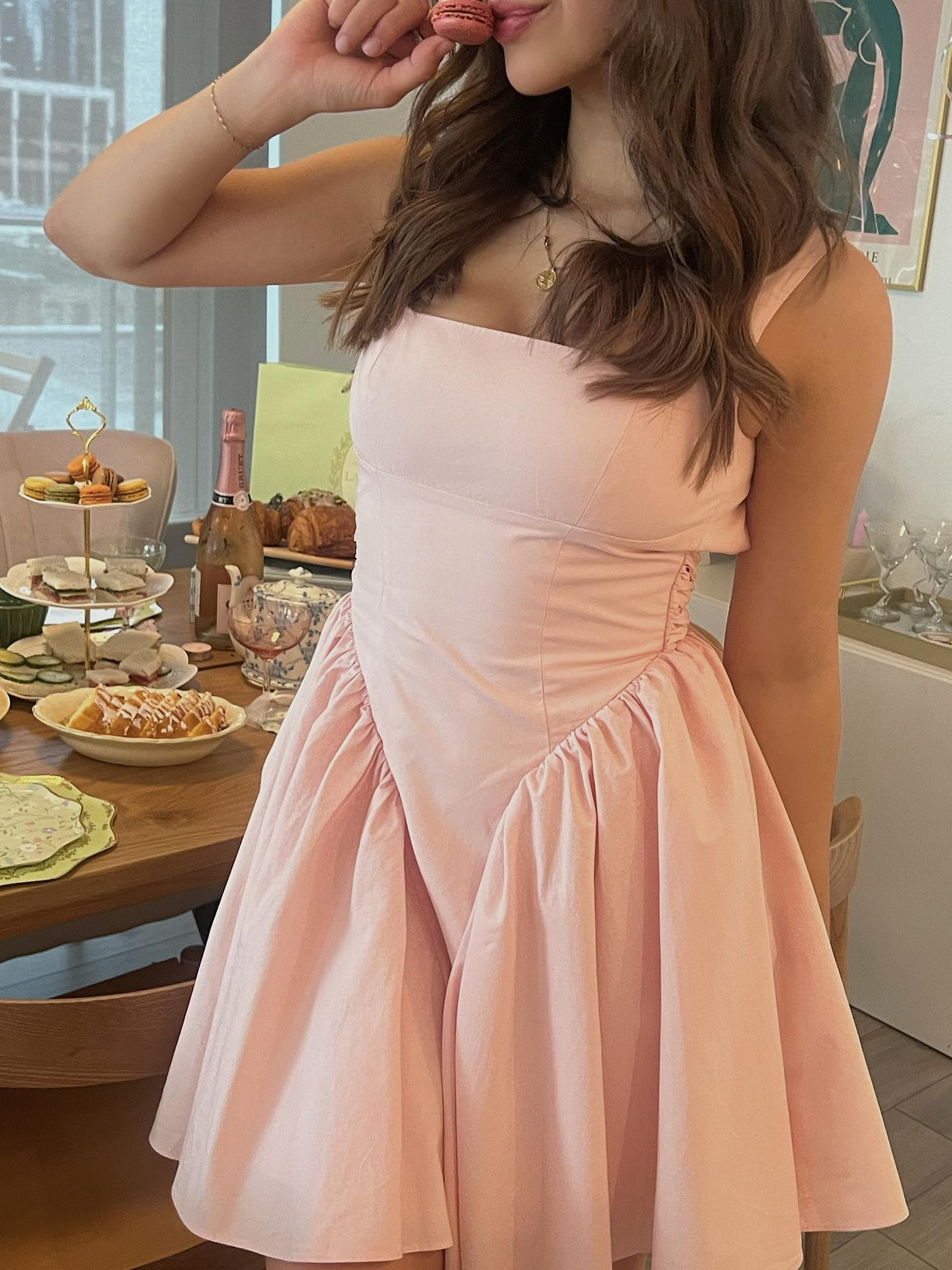 Simple Pink A-line Homecoming Dress 18th Birthday Outfit (ZD11356)