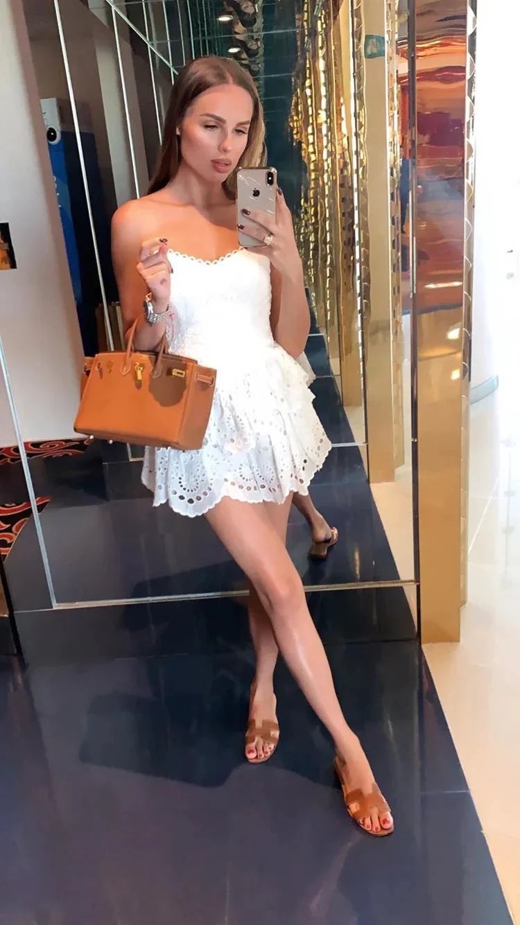 Lovely White A-line Homecoming Dress White Cocktail Dress (ZD12660) - VelvetHem
