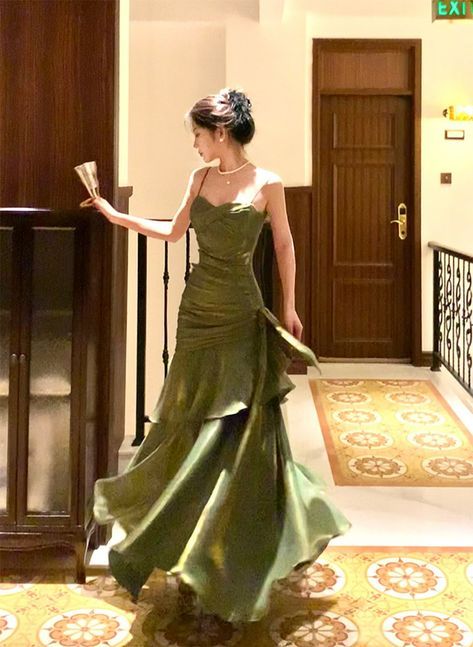 Chic Green Straps Sweetheart Long Formal Dress, Green Prom Dress Evening Dress fg6521 - VelvetHem