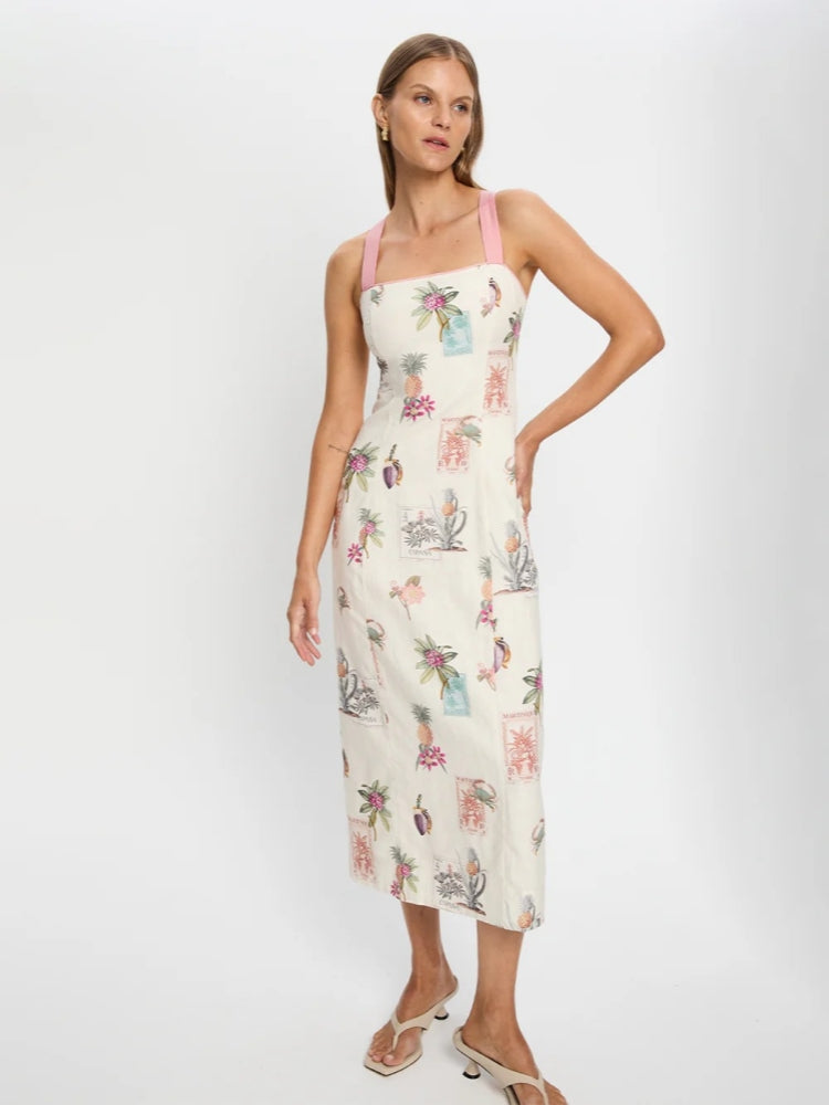 Tie-Waist Tank Midi Dress