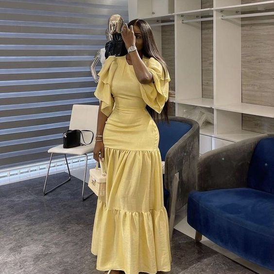 Yellow Long Formal Dress Evening Dresses fg6158 - VelvetHem