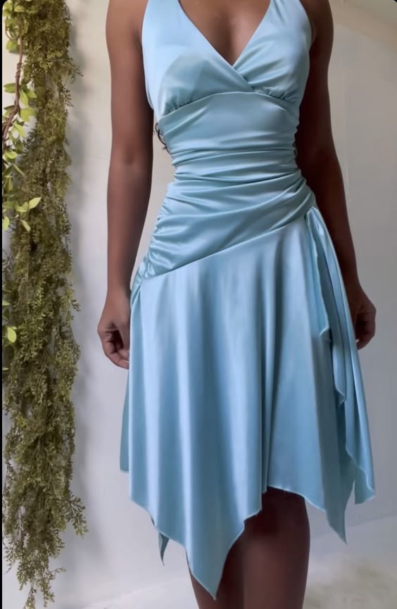 Pastel Blue Party Dress Short Prom Gown fg6671 - VelvetHem